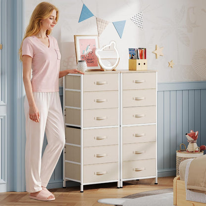 Tall Dresser for Bedroom, 7 Drawer Dresser, Black
