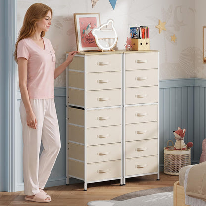 Tall Dresser for Bedroom, 7 Drawer Dresser, Black