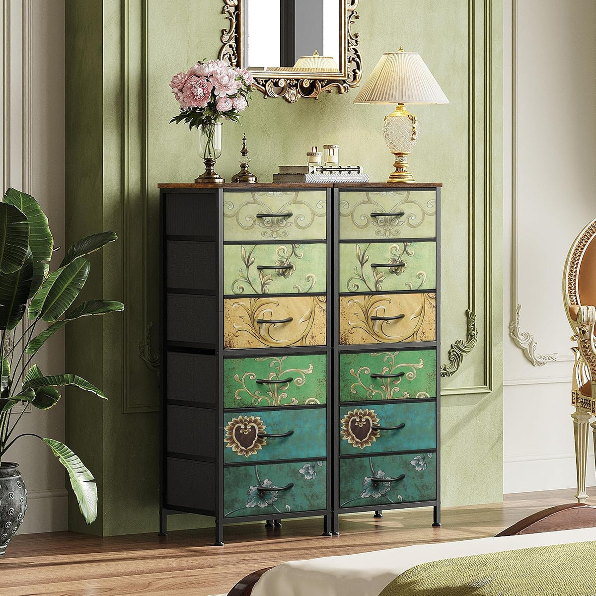 Tall Dresser for Bedroom, 7 Drawer Dresser, Black