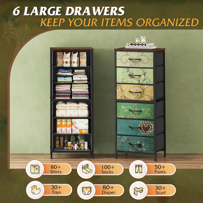 Tall Dresser for Bedroom, 7 Drawer Dresser, Black