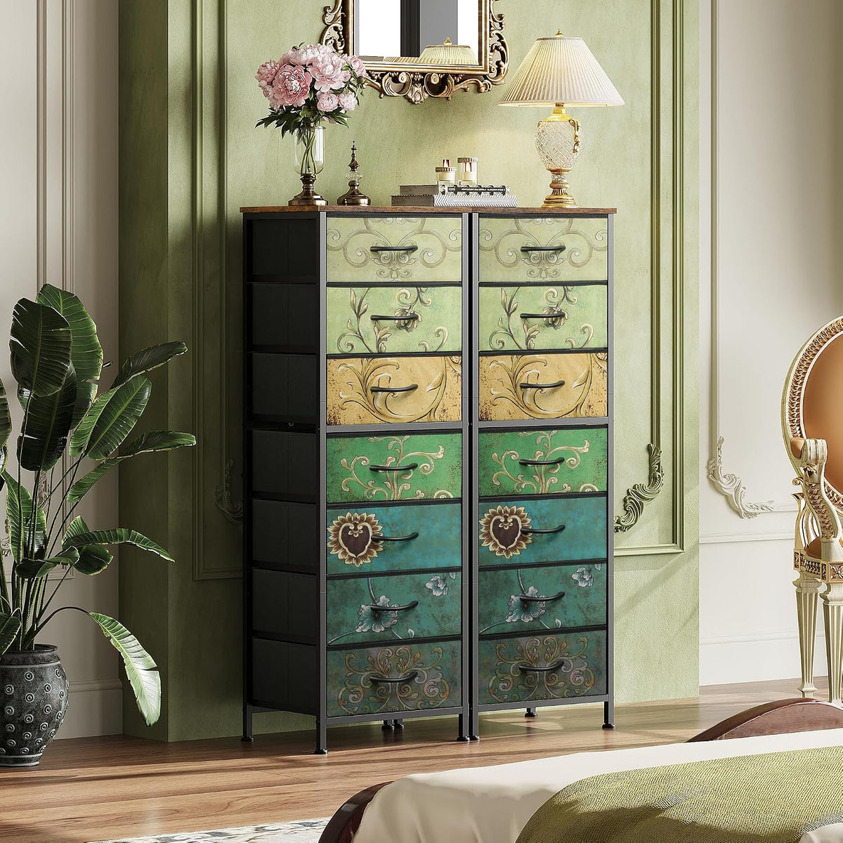 Tall Dresser for Bedroom, 7 Drawer Dresser, Black