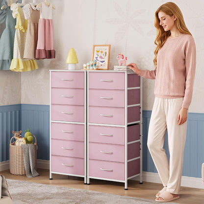 Tall Dresser for Bedroom, 7 Drawer Dresser, Black
