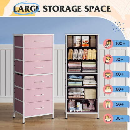 Tall Dresser for Bedroom, 7 Drawer Dresser, Black