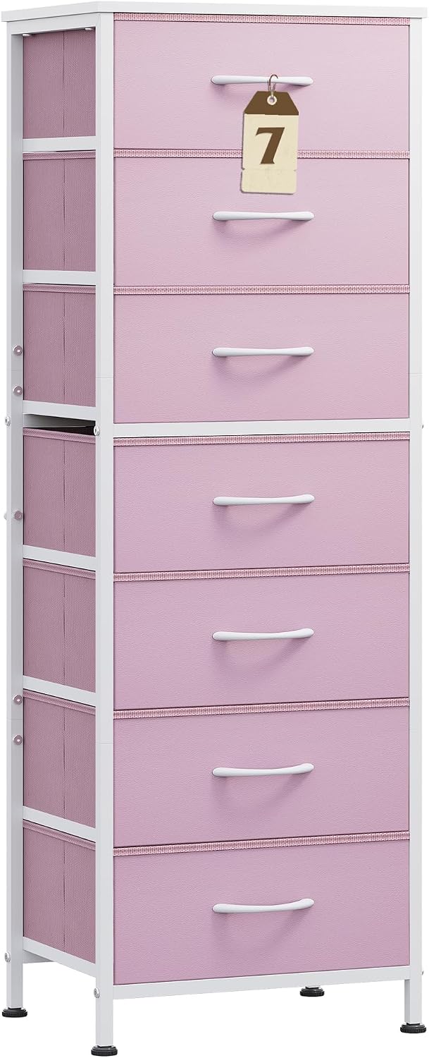 Tall Dresser for Bedroom, 7 Drawer Dresser, Black