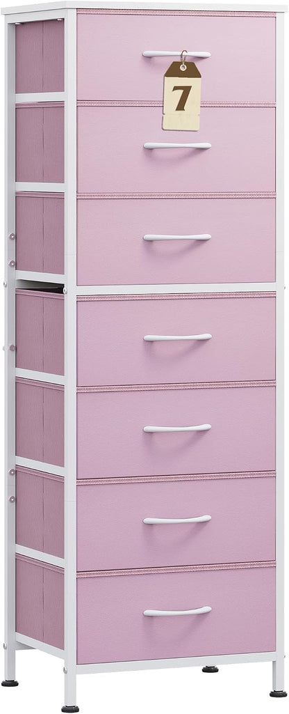 Tall Dresser for Bedroom, 7 Drawer Dresser, Black