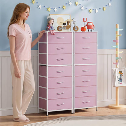 Tall Dresser for Bedroom, 7 Drawer Dresser, Black