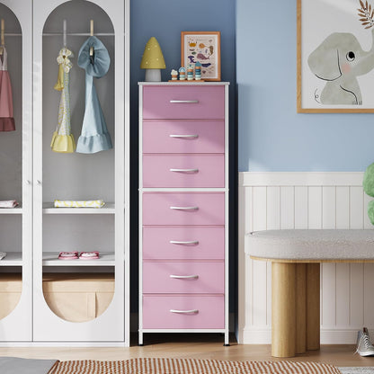 Tall Dresser for Bedroom, 7 Drawer Dresser, Black