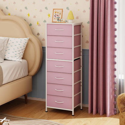 Tall Dresser for Bedroom, 7 Drawer Dresser, Black