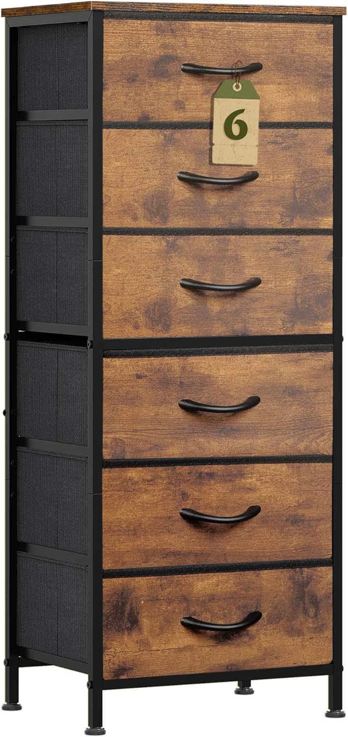 Tall Dresser for Bedroom, 7 Drawer Dresser, Black