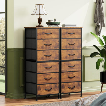 Tall Dresser for Bedroom, 7 Drawer Dresser, Black