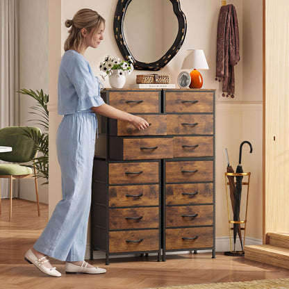 Tall Dresser for Bedroom, 7 Drawer Dresser, Black