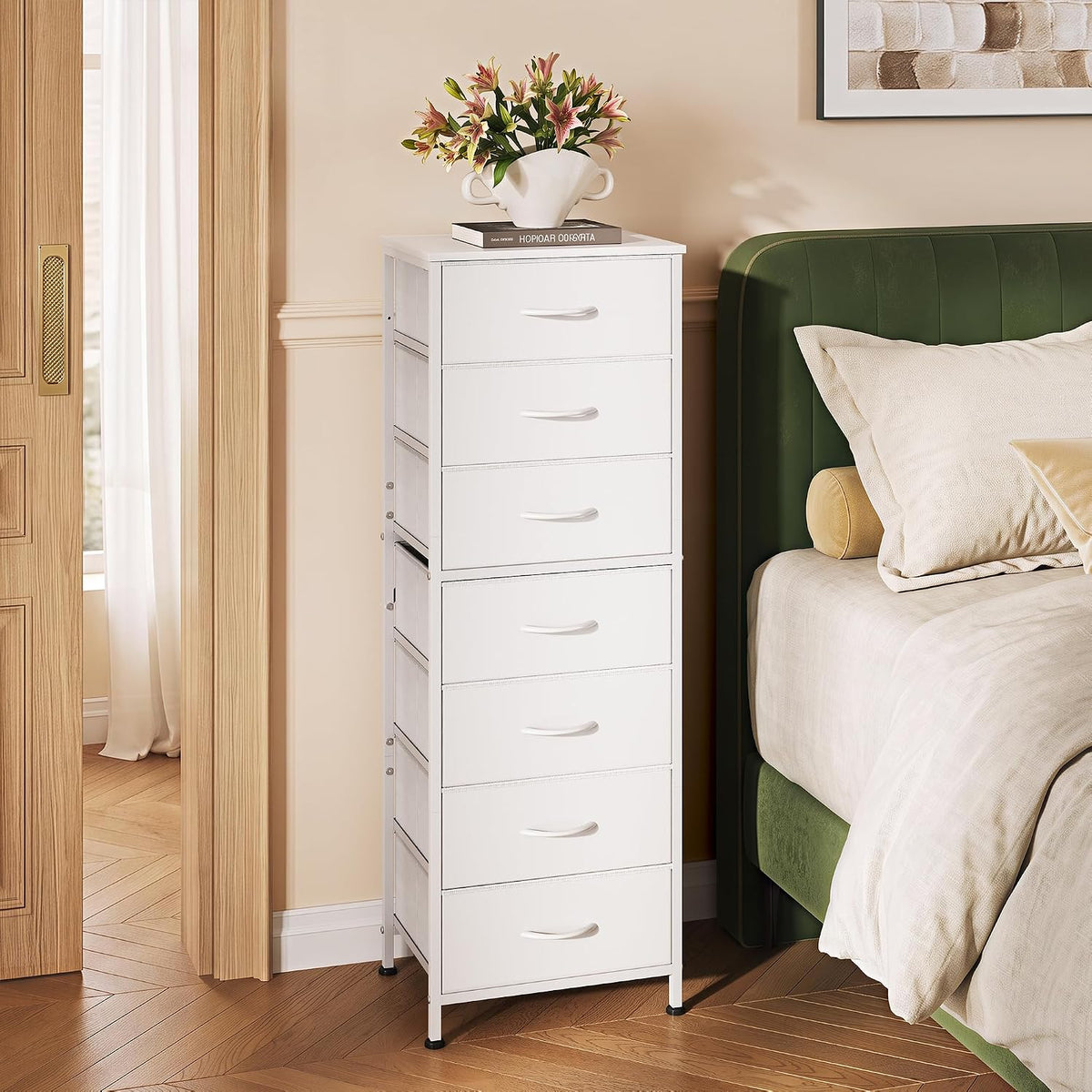 Tall Dresser for Bedroom, 7 Drawer Dresser, Black