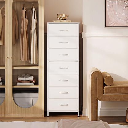 Tall Dresser for Bedroom, 7 Drawer Dresser, Black