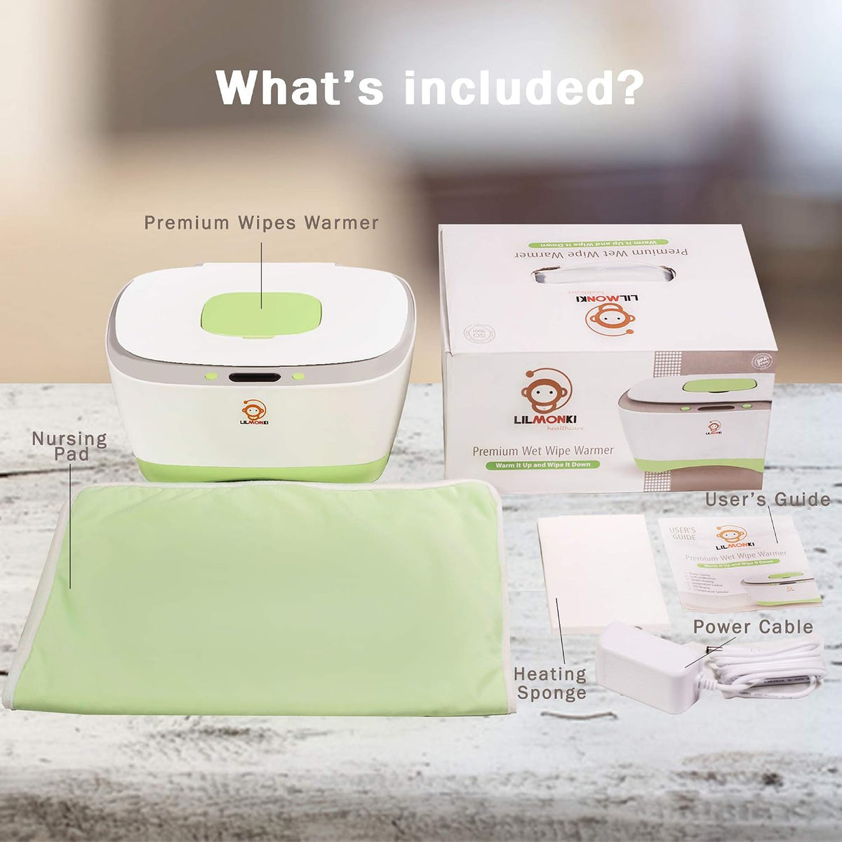 Wet Wipe Warmer and Dispenser - For Baby Wipes - BPA-Free - Includes Bonus Changing Pad