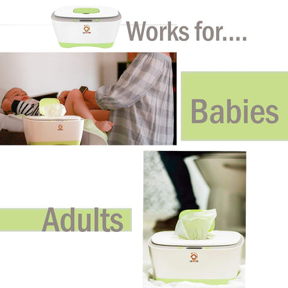 Wet Wipe Warmer and Dispenser - For Baby Wipes - BPA-Free - Includes Bonus Changing Pad