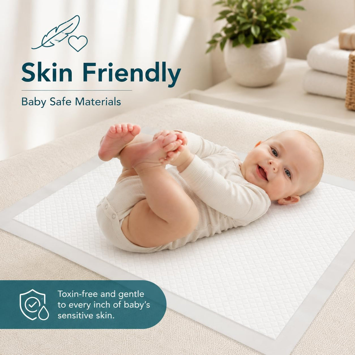 Pack 100 Disposable Baby Changing pad 18"x24" - Super Absorbent Soft & Durable Portable Changing Pad - Perfect for Use as Diaper Changing Pad, Underpads, Pets & for Everyday Essentials