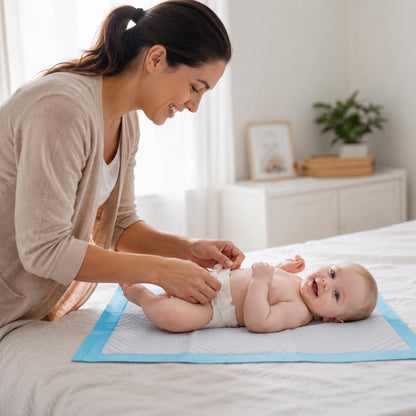 Pack 100 Disposable Baby Changing pad 18"x24" - Super Absorbent Soft & Durable Portable Changing Pad - Perfect for Use as Diaper Changing Pad, Underpads, Pets & for Everyday Essentials