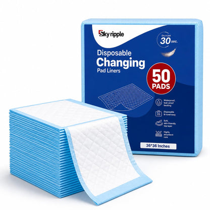 Pack 100 Disposable Baby Changing pad 18"x24" - Super Absorbent Soft & Durable Portable Changing Pad - Perfect for Use as Diaper Changing Pad, Underpads, Pets & for Everyday Essentials