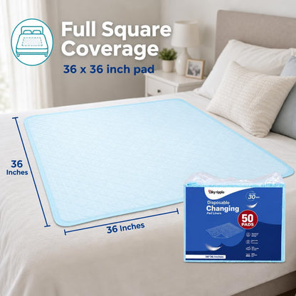 Pack 100 Disposable Baby Changing pad 18"x24" - Super Absorbent Soft & Durable Portable Changing Pad - Perfect for Use as Diaper Changing Pad, Underpads, Pets & for Everyday Essentials