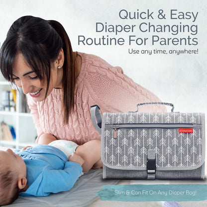 Portable Diaper Changing Pad for Baby Travel | Portable Changing mat for Newborn Baby Girl & Boy | Waterproof Foldable Nappy Changing Mat with Smart Wipes Pocket