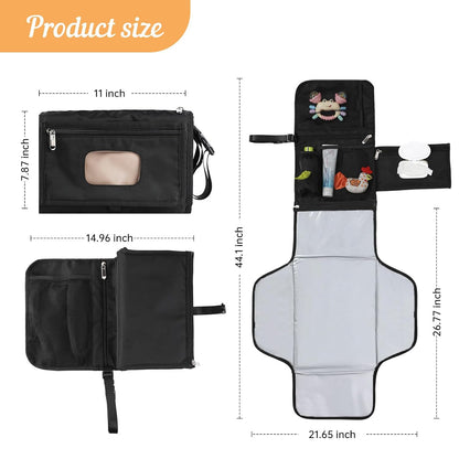 Portable Baby Diaper Changing Pad with Wipe Dispenser and Waste Bag Dispenser Detachable Diaper Changing Travel Bag with Waterproof Changing Mat Well Organized for Changing Kits
