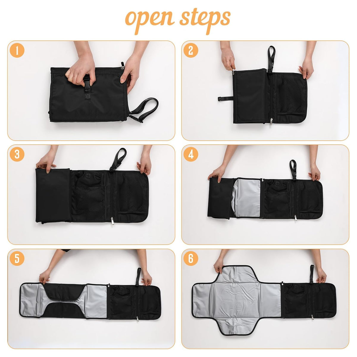 Portable Baby Diaper Changing Pad with Wipe Dispenser and Waste Bag Dispenser Detachable Diaper Changing Travel Bag with Waterproof Changing Mat Well Organized for Changing Kits