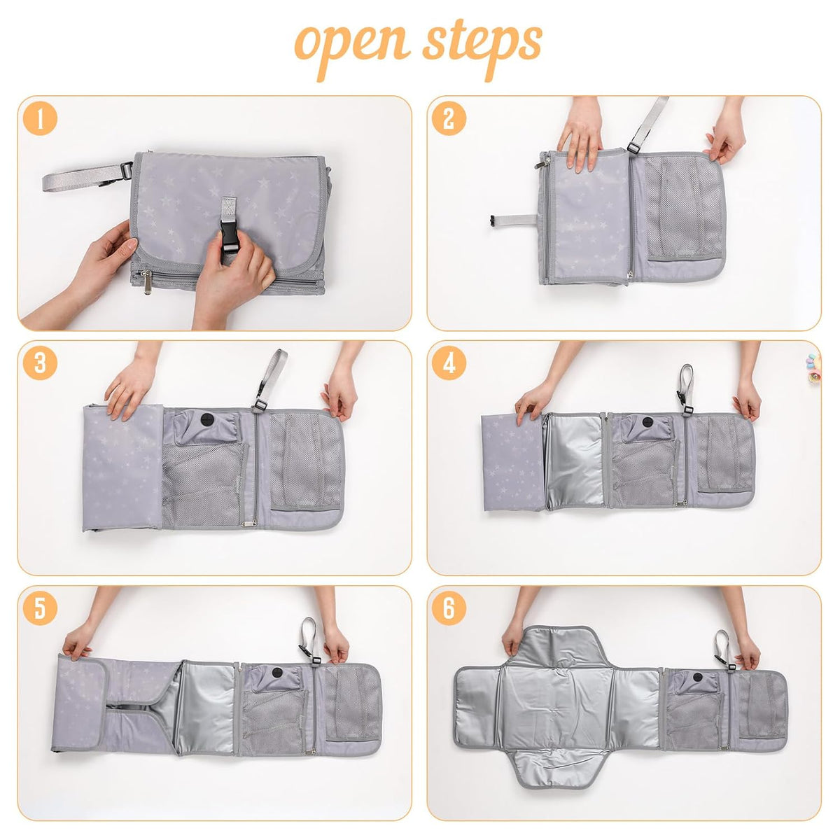 Portable Baby Diaper Changing Pad with Wipe Dispenser and Waste Bag Dispenser Detachable Diaper Changing Travel Bag with Waterproof Changing Mat Well Organized for Changing Kits
