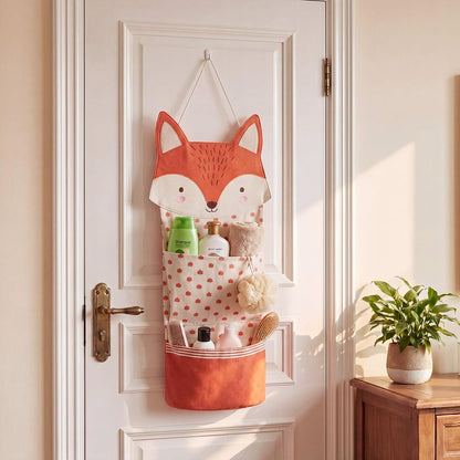 Fox Hanging Diaper Organizer for Nursery Woodland, 27x12 Inch