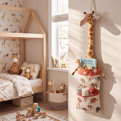 Fox Hanging Diaper Organizer for Nursery Woodland, 27x12 Inch