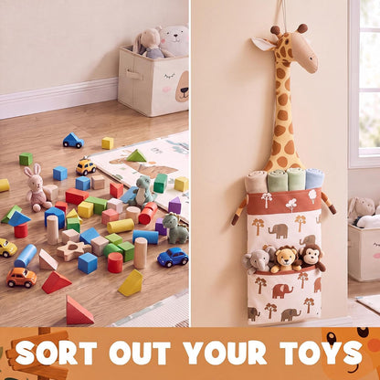 Fox Hanging Diaper Organizer for Nursery Woodland, 27x12 Inch