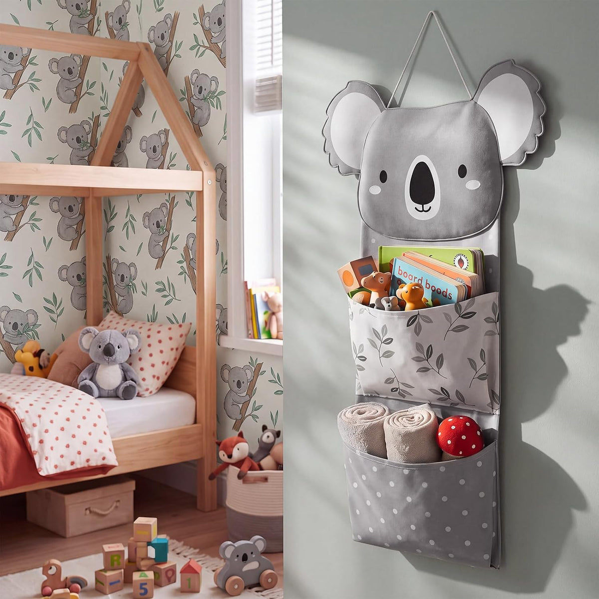 Fox Hanging Diaper Organizer for Nursery Woodland, 27x12 Inch