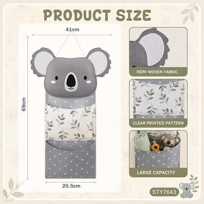 Fox Hanging Diaper Organizer for Nursery Woodland, 27x12 Inch