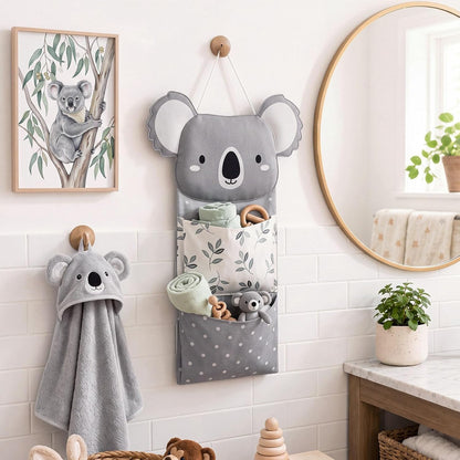 Fox Hanging Diaper Organizer for Nursery Woodland, 27x12 Inch