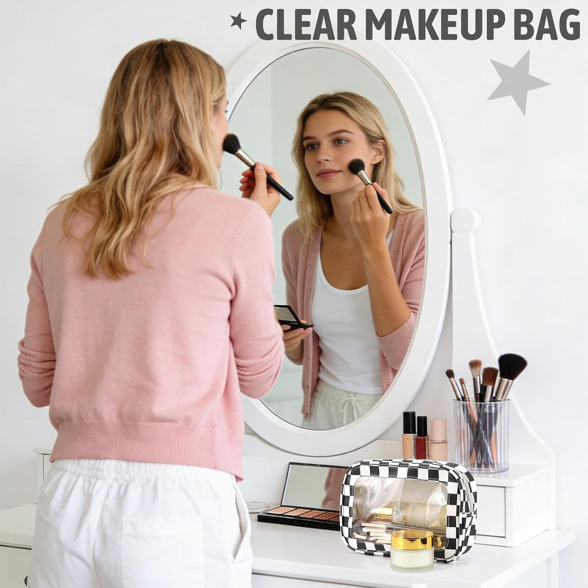 Diaper Bag Organizer Pouch Set,TSA Approved Toiletry Bag, Waterproof TPU Makeup Bag Set, Travel Organizer Bags for Women and Kids，Mothers Day Gifts