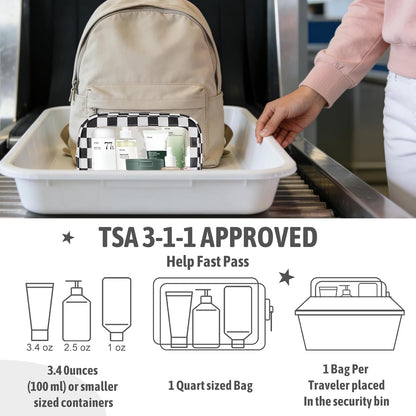 Diaper Bag Organizer Pouch Set,TSA Approved Toiletry Bag, Waterproof TPU Makeup Bag Set, Travel Organizer Bags for Women and Kids，Mothers Day Gifts
