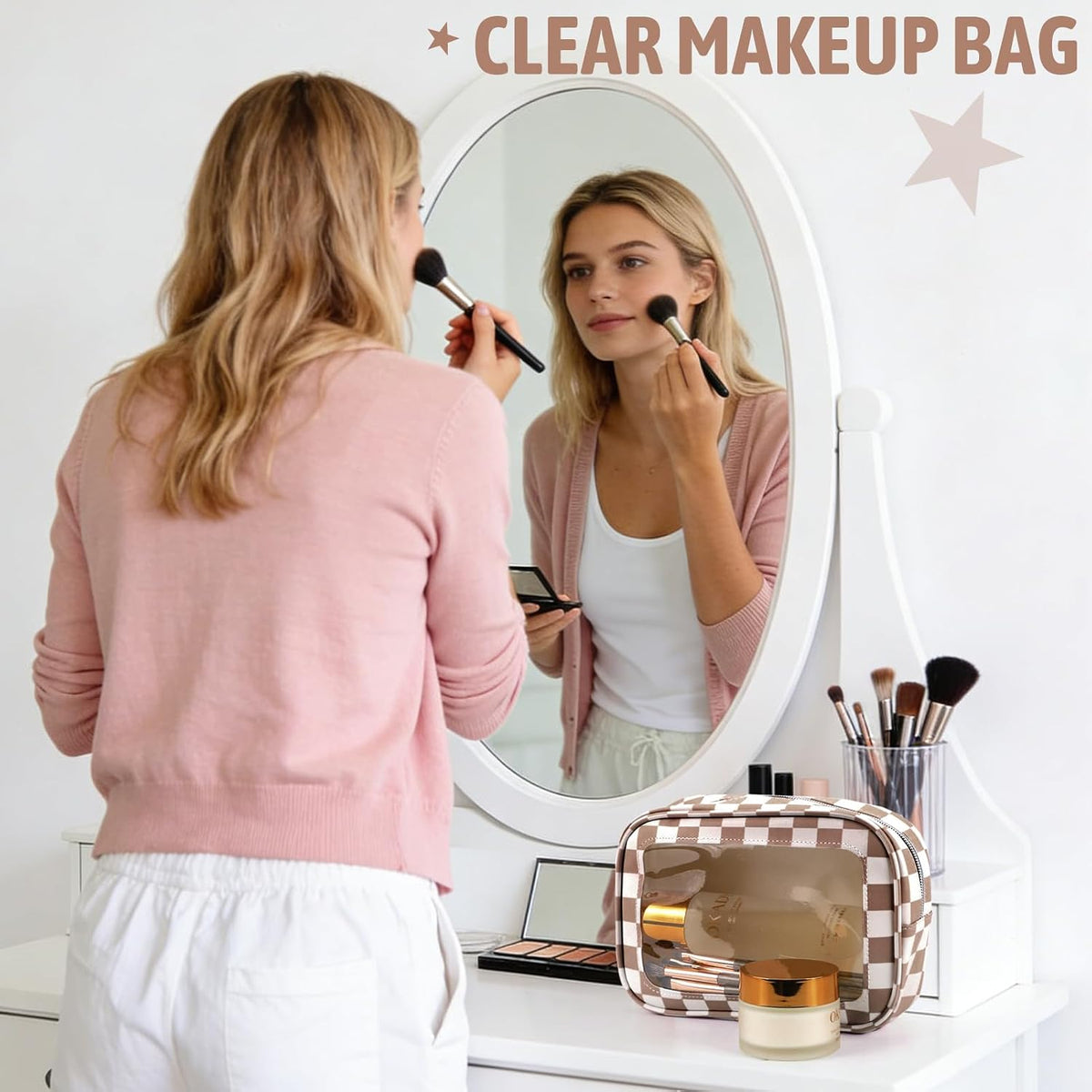 Diaper Bag Organizer Pouch Set,TSA Approved Toiletry Bag, Waterproof TPU Makeup Bag Set, Travel Organizer Bags for Women and Kids，Mothers Day Gifts