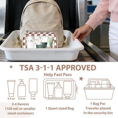 Diaper Bag Organizer Pouch Set,TSA Approved Toiletry Bag, Waterproof TPU Makeup Bag Set, Travel Organizer Bags for Women and Kids，Mothers Day Gifts