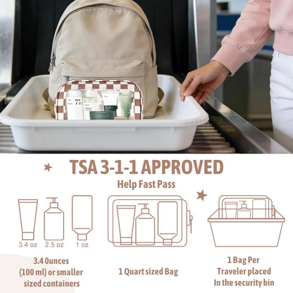 Diaper Bag Organizer Pouch Set,TSA Approved Toiletry Bag, Waterproof TPU Makeup Bag Set, Travel Organizer Bags for Women and Kids，Mothers Day Gifts