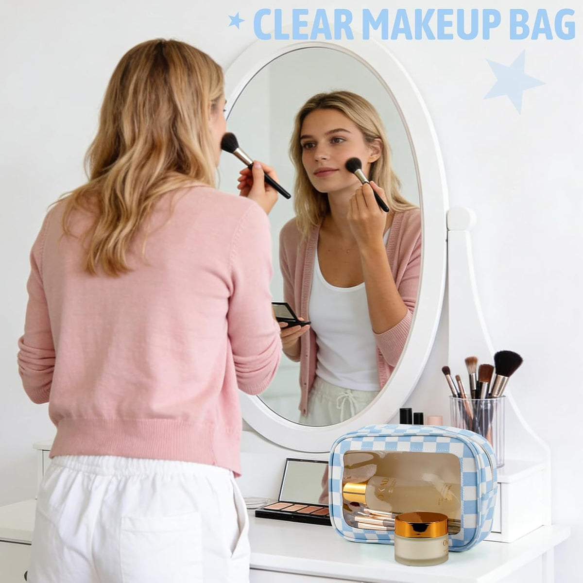 Diaper Bag Organizer Pouch Set,TSA Approved Toiletry Bag, Waterproof TPU Makeup Bag Set, Travel Organizer Bags for Women and Kids，Mothers Day Gifts