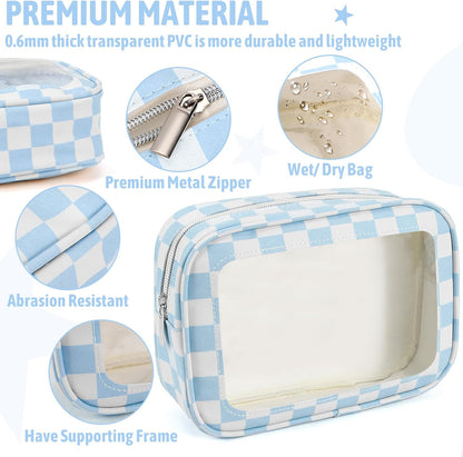 Diaper Bag Organizer Pouch Set,TSA Approved Toiletry Bag, Waterproof TPU Makeup Bag Set, Travel Organizer Bags for Women and Kids，Mothers Day Gifts