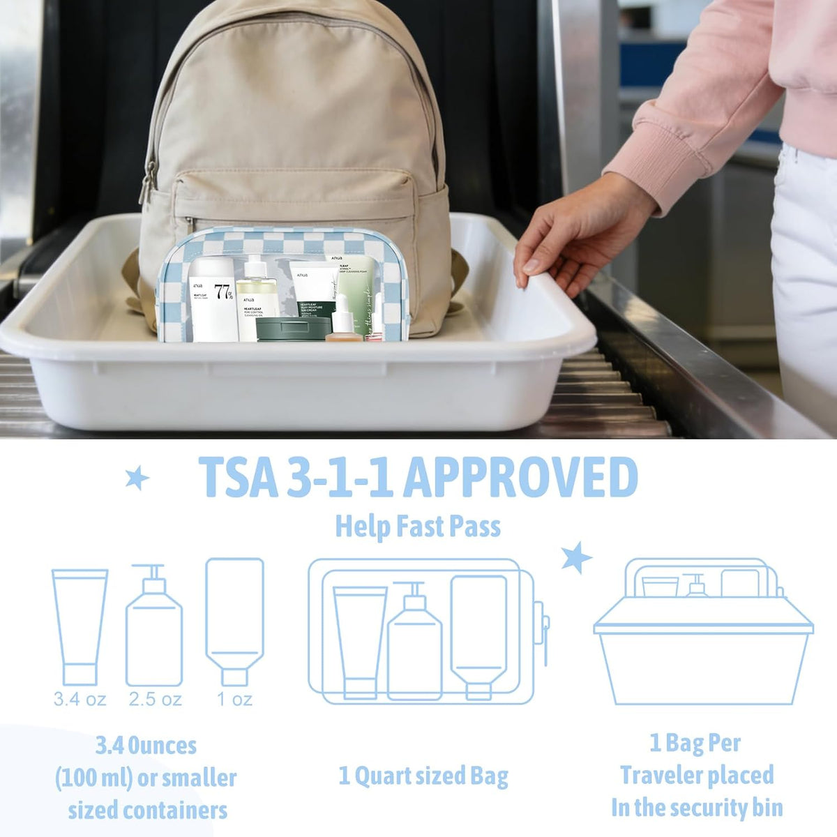 Diaper Bag Organizer Pouch Set,TSA Approved Toiletry Bag, Waterproof TPU Makeup Bag Set, Travel Organizer Bags for Women and Kids，Mothers Day Gifts