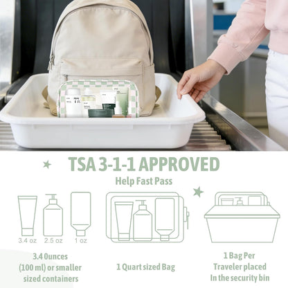 Diaper Bag Organizer Pouch Set,TSA Approved Toiletry Bag, Waterproof TPU Makeup Bag Set, Travel Organizer Bags for Women and Kids，Mothers Day Gifts