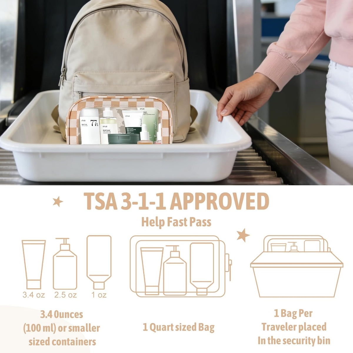 Diaper Bag Organizer Pouch Set,TSA Approved Toiletry Bag, Waterproof TPU Makeup Bag Set, Travel Organizer Bags for Women and Kids，Mothers Day Gifts