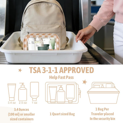 Diaper Bag Organizer Pouch Set,TSA Approved Toiletry Bag, Waterproof TPU Makeup Bag Set, Travel Organizer Bags for Women and Kids，Mothers Day Gifts