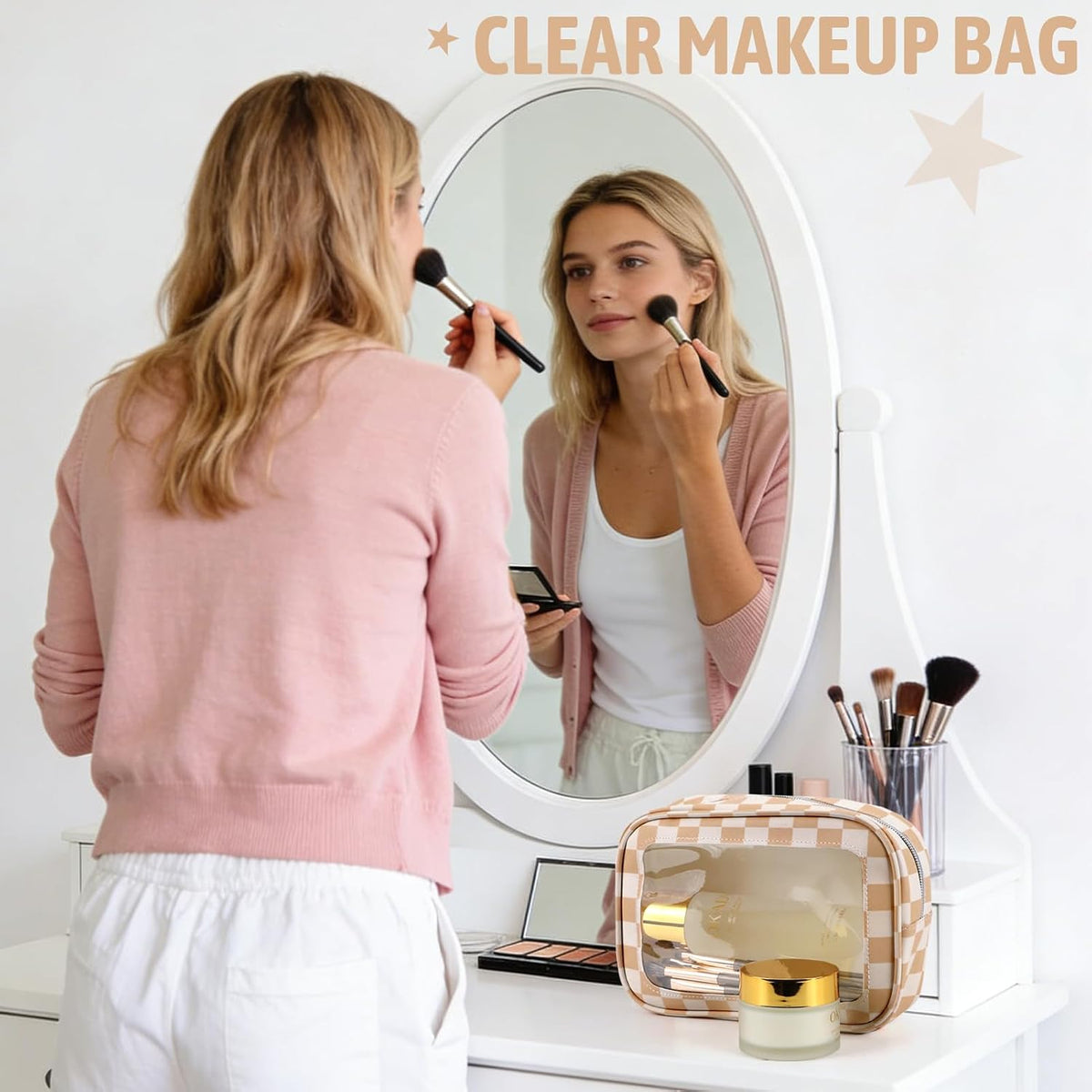 Diaper Bag Organizer Pouch Set,TSA Approved Toiletry Bag, Waterproof TPU Makeup Bag Set, Travel Organizer Bags for Women and Kids，Mothers Day Gifts