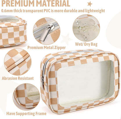 Diaper Bag Organizer Pouch Set,TSA Approved Toiletry Bag, Waterproof TPU Makeup Bag Set, Travel Organizer Bags for Women and Kids，Mothers Day Gifts