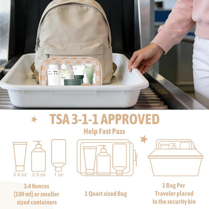 Diaper Bag Organizer Pouch Set,TSA Approved Toiletry Bag, Waterproof TPU Makeup Bag Set, Travel Organizer Bags for Women and Kids，Mothers Day Gifts