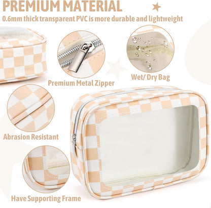 Diaper Bag Organizer Pouch Set,TSA Approved Toiletry Bag, Waterproof TPU Makeup Bag Set, Travel Organizer Bags for Women and Kids，Mothers Day Gifts