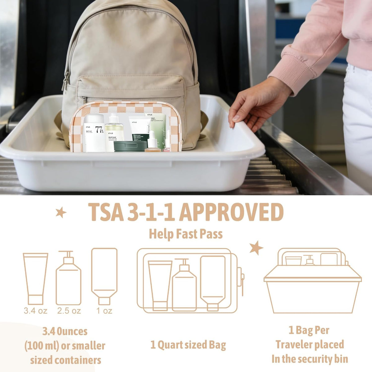 Diaper Bag Organizer Pouch Set,TSA Approved Toiletry Bag, Waterproof TPU Makeup Bag Set, Travel Organizer Bags for Women and Kids，Mothers Day Gifts