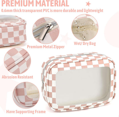 Diaper Bag Organizer Pouch Set,TSA Approved Toiletry Bag, Waterproof TPU Makeup Bag Set, Travel Organizer Bags for Women and Kids，Mothers Day Gifts